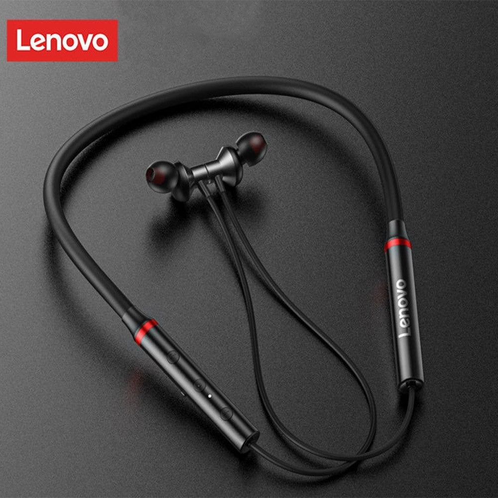 Lenovo HE05X Bluetooth Neckband with magnetic earbuds