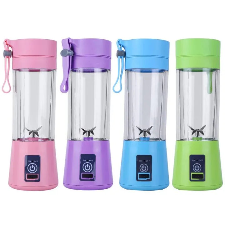 Mini Portable Usb Rechargeable Juicer Blender Mixer 6 Blades 380ml -Electric Blender Single Serve Mini Food Grade Water Bottle Portable Juicer Cup Smoothie Maker and Multipurpose Uses