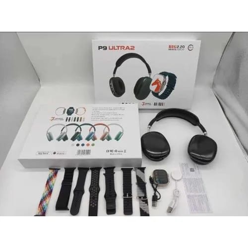 P9 Ultra 2 Smartwatch and Wireless Headphones premium combo