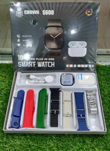 Crown S600 Smartwatch and Airbuds premium combo pack