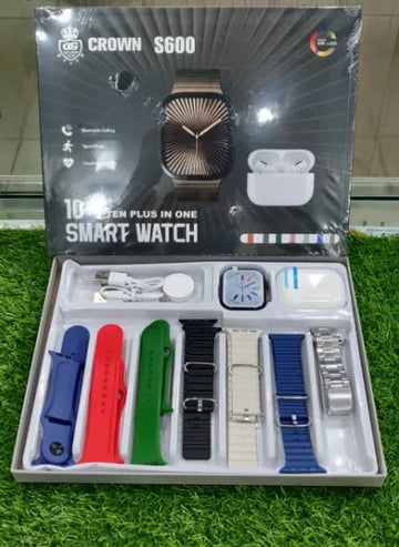 Crown S600 Smartwatch and Airbuds premium combo pack