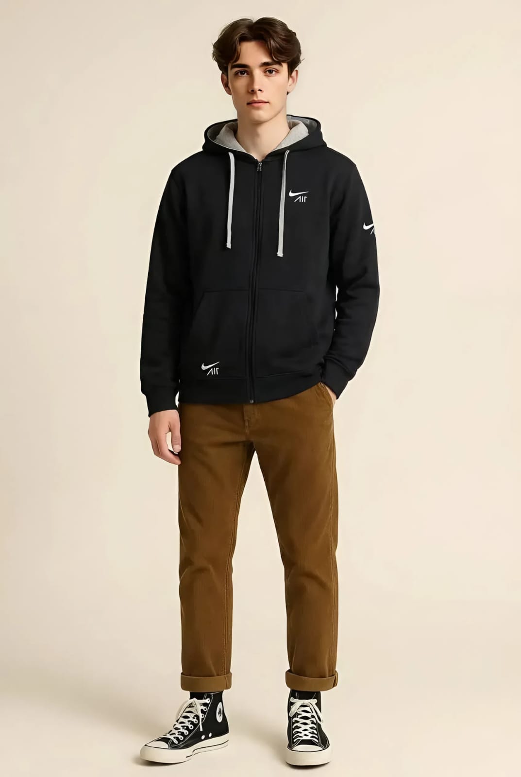 AIR Hoodie Black | Men's Premium Fleece | Sizes M, L, XL | Streetwear Essential | Casual & Gym Wear