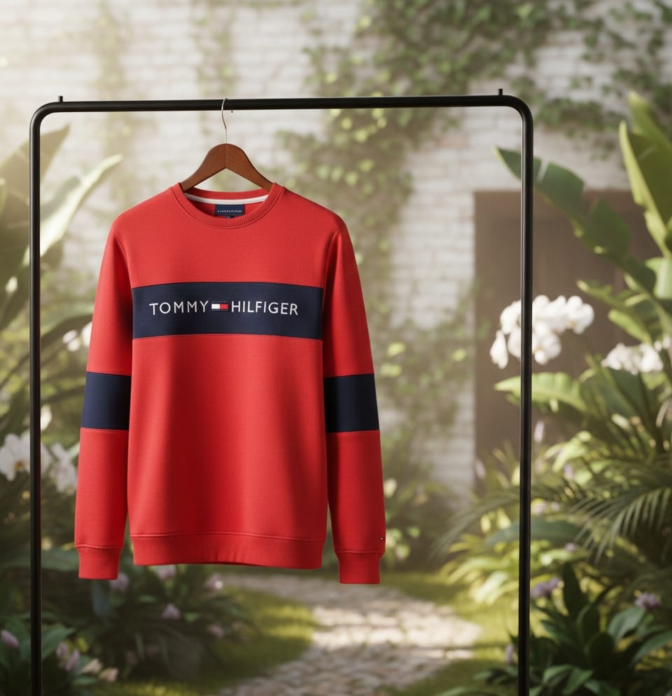 Tommy Hilfiger Style Winter Shirt | Red with Black Stripes | Men's Premium Casual Shirt | Brand Inspired Design | Sizes M, L, XL