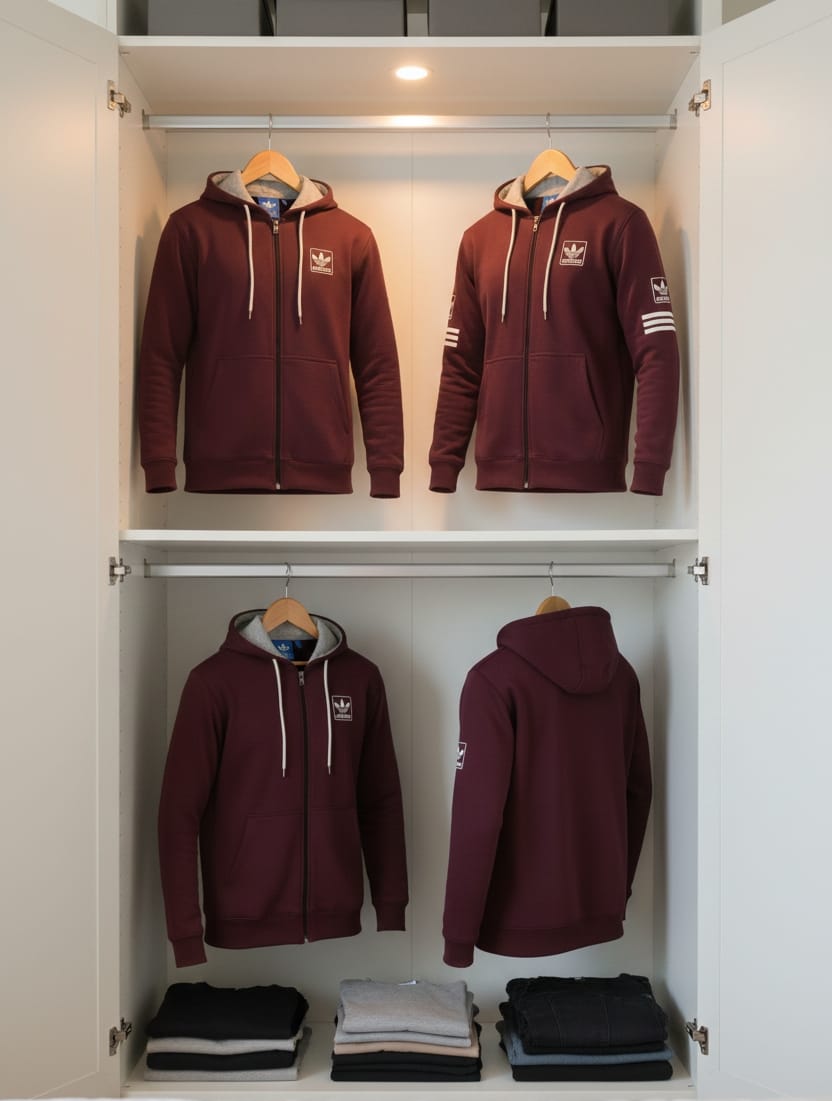 Adidas Style Hoodie | Black with White Stripes | Men's Sportswear | Brand Inspired Design | Gym & Casual Wear