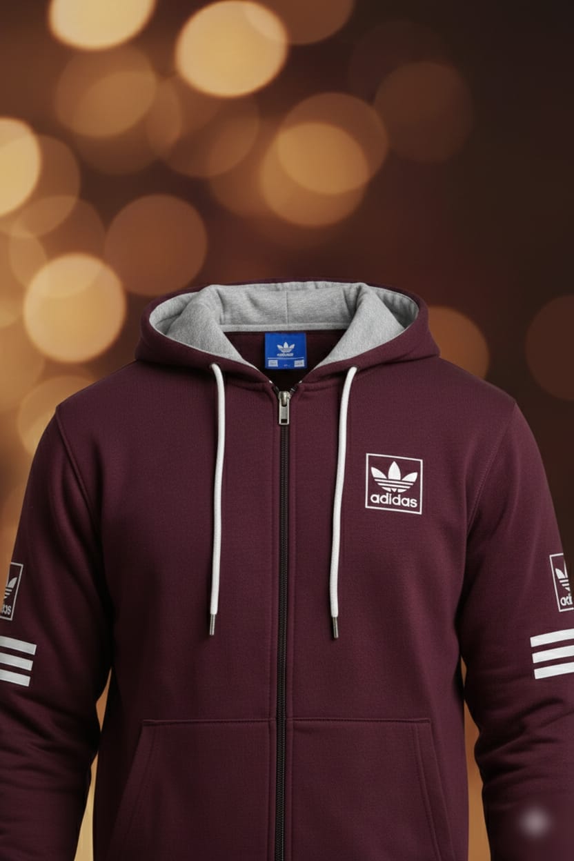 Adidas Style Hoodie | Black with White Stripes | Men's Sportswear | Brand Inspired Design | Gym & Casual Wear