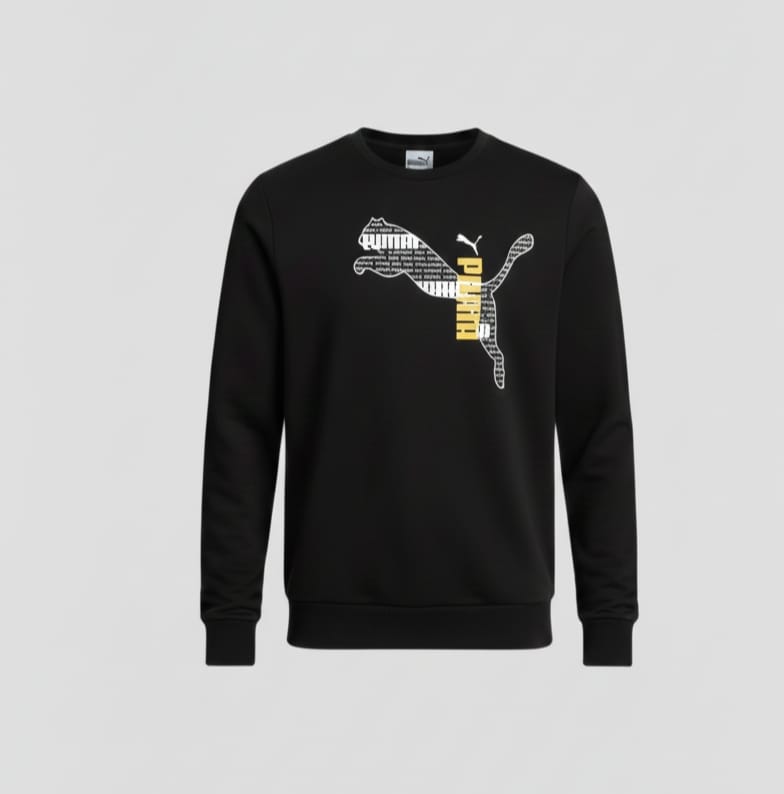 PUMA Style Black Shirt | Men's Sport Casual | Brand Logo Design | Cotton Jersey | Regular Fit