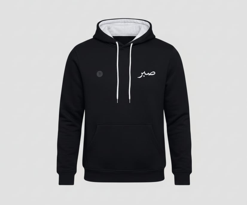 SABER Black Hoodie | Men's Premium Streetwear | Oversized Fit | Embroidered Logo | Winter Essential