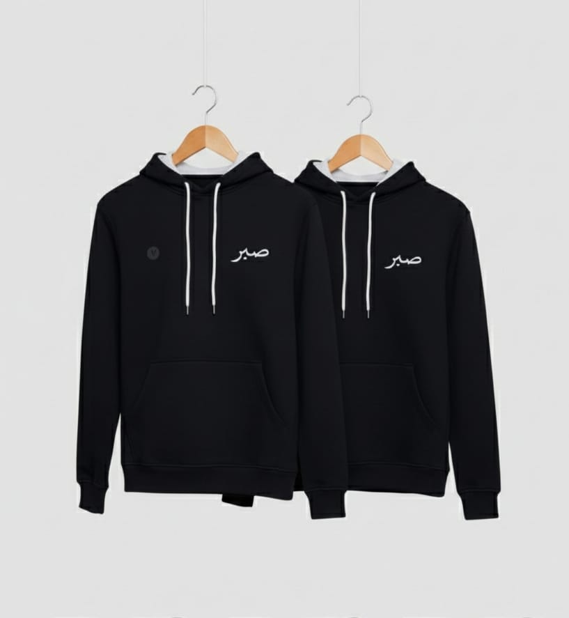 SABER Black Hoodie | Men's Premium Streetwear | Oversized Fit | Embroidered Logo | Winter Essential
