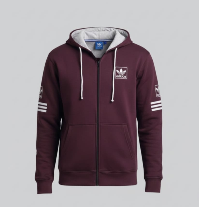 Adidas Style Hoodie | Black with White Stripes | Men's Sportswear | Brand Inspired Design | Gym & Casual Wear